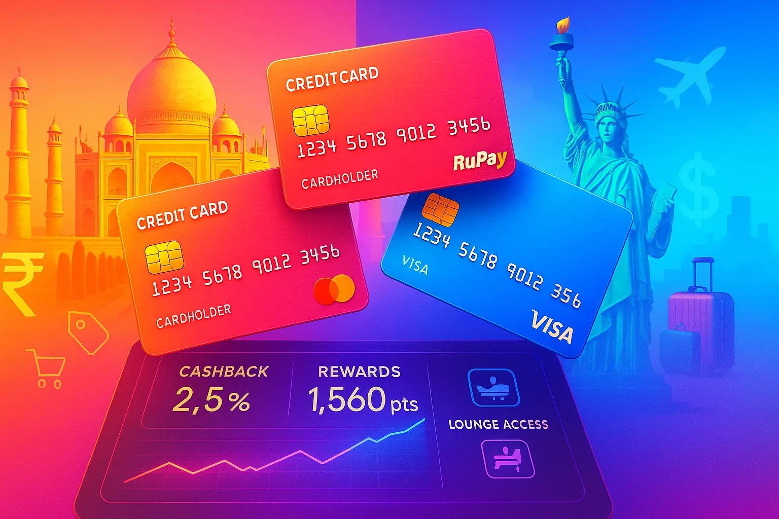Best credit cards for cashback and rewards 2025 with benefits like lounge access, travel rewards, and bill payments
